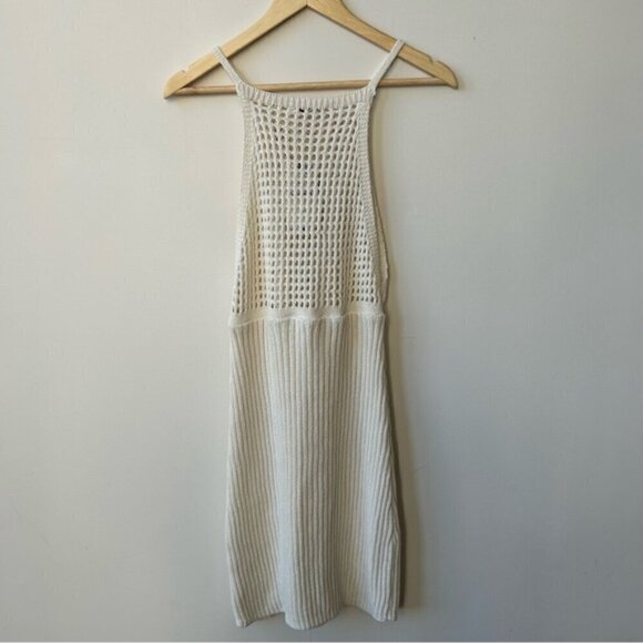 ZARA KNIT CREAM CROCHET MINI DRESS NWT - Picture 5 of 6